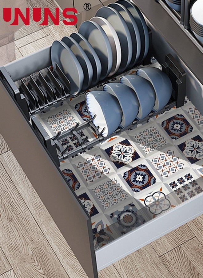 UNUNS 40CMx10M Boho Wallpaper,Self-Adhesive Peel and Stick Wall Stickers,Tile Waterproof Oil Proof Removable wallpaper for Bathroom & Kitchen Backsplash,Silver - Image 4